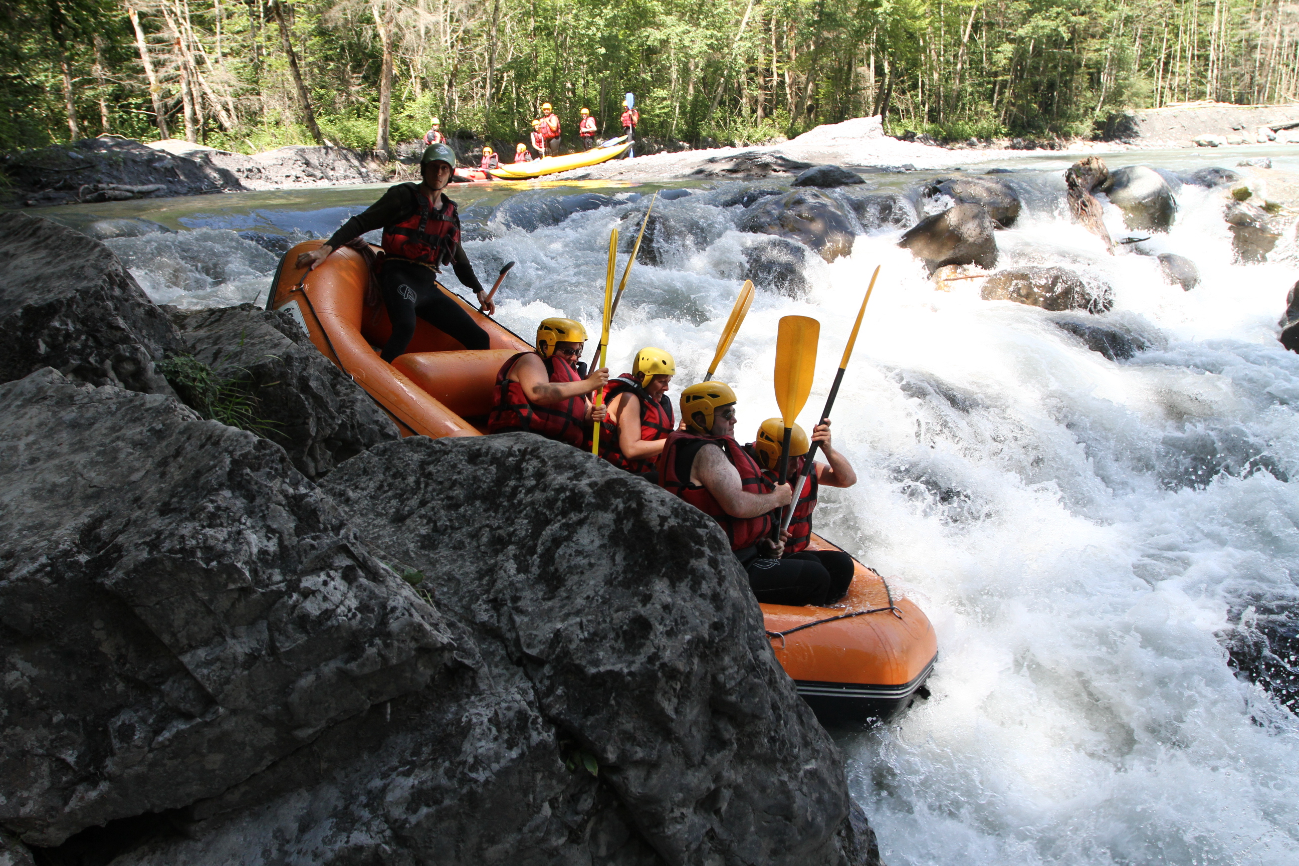 Summer rafting in the valley - French Alps